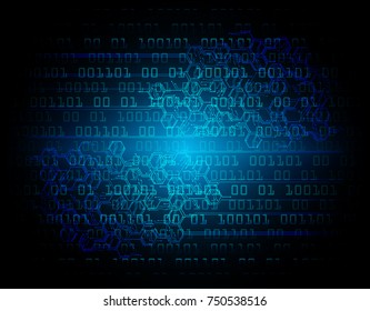 binary circuit board future technology, blue cyber security concept background, abstract hi speed digital internet.motion move blur. pixel vector