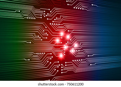 binary circuit board future technology, blue red green cyber security concept background, abstract hi speed digital internet.motion move blur. pixel vector