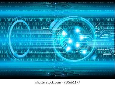 binary circuit board future technology, blue eye cyber security concept background, abstract hi speed digital internet.motion move blur. pixel vector