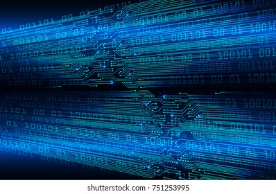 binary circuit board future technology, blue cyber security concept background, abstract hi speed digital internet.motion move blur. pixel vector