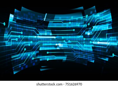binary circuit board future technology, blue cyber security concept background, abstract hi speed digital internet.motion move blur. pixel vector