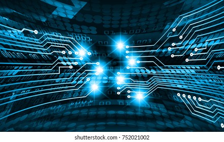 binary circuit board future technology, blue eye cyber security concept background, abstract hi speed digital internet.motion move blur. pixel vector