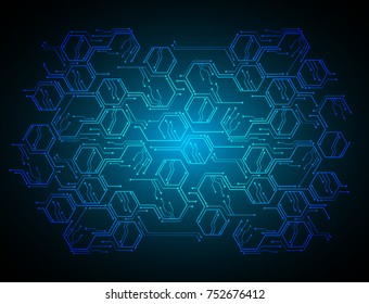 binary circuit board future technology, blue cyber security concept background, abstract hi speed digital internet.motion move blur. pixel vector