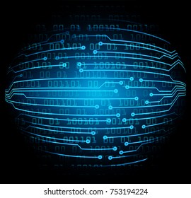 binary circuit board future technology, blue cyber security concept background, abstract hi speed digital internet.motion move blur. pixel vector