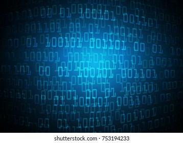 binary circuit board future technology, blue cyber security concept background, abstract hi speed digital internet.motion move blur. pixel vector