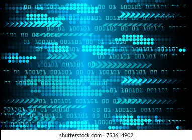 binary circuit board future technology, blue cyber security concept background, abstract hi speed digital internet.motion move blur. pixel arrow vector