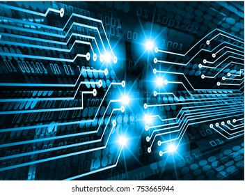 binary circuit board future technology, blue cyber security concept background, abstract hi speed digital internet.motion move blur. pixel vector