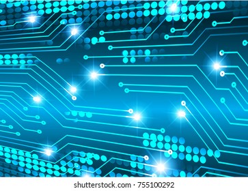 binary circuit board future technology, blue cyber security concept background, abstract hi speed digital internet.motion move blur. pixel vector