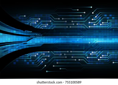binary circuit board future technology, blue cyber security concept background, abstract hi speed digital internet.motion move blur. pixel vector