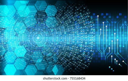 binary circuit board future technology, blue cyber security concept background, abstract hi speed digital internet.motion move blur. pixel vector