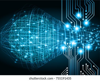 binary circuit board future technology, blue cyber security concept background, abstract hi speed digital internet.motion move blur. pixel vector