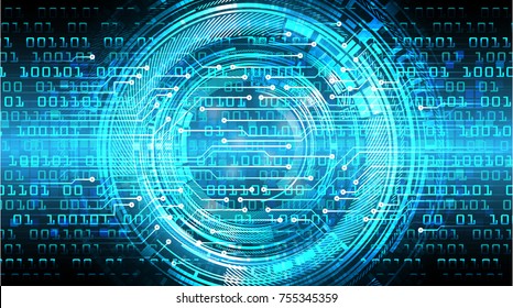 binary circuit board future technology, blue cyber security concept background, abstract hi speed digital internet.motion move blur. pixel