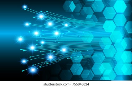 binary circuit board future technology, blue cyber security concept background, abstract hi speed digital internet.motion move blur. pixel vector