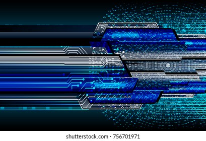 binary circuit board future technology, blue cyber security concept background, abstract hi speed digital internet.motion move blur. pixel vector