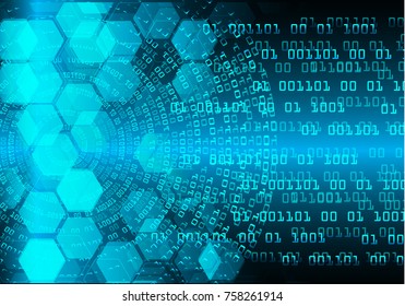 binary circuit board future technology, blue cyber security concept background, abstract hi speed digital internet.motion move blur. pixel vector