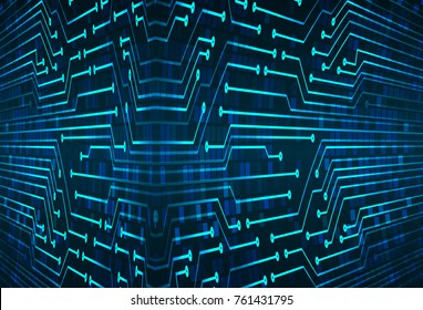 binary circuit board future technology, blue cyber security concept background, abstract hi speed digital internet.motion move blur. pixel vector
