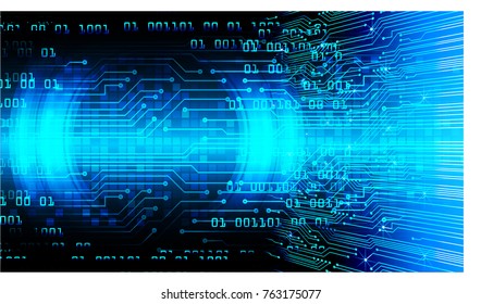 binary circuit board future technology, blue cyber security concept background, abstract hi speed digital internet.motion move blur. pixel vector