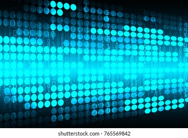 binary circuit board future technology, blue cyber security concept background, abstract hi speed digital internet.motion move blur. pixel vector