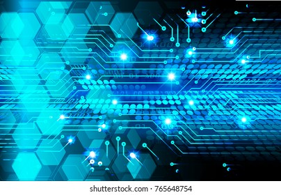 binary circuit board future technology, blue cyber security concept background, abstract hi speed digital internet.motion move blur. pixel vector