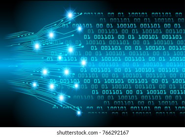 binary circuit board future technology, blue cyber security concept background, abstract hi speed digital internet.motion move blur. pixel vector