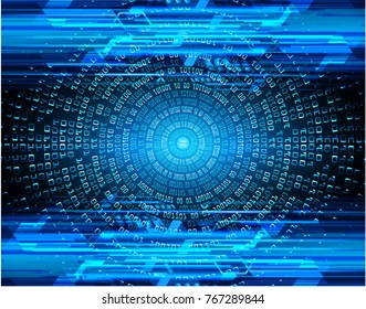 binary circuit board future technology, blue cyber security concept background, abstract hi speed digital internet.motion move blur. pixel vector