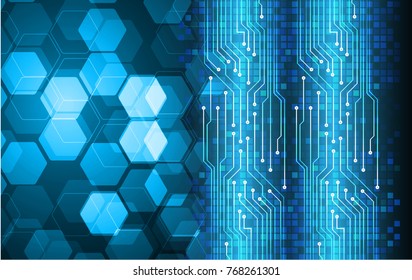 binary circuit board future technology, blue cyber security concept background, abstract hi speed digital internet.motion move blur. pixel vector