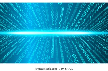 binary circuit board future technology, blue cyber security concept background, abstract hi speed digital internet.motion move blur. pixel vector