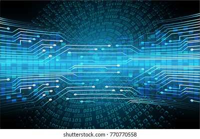 binary circuit board future technology, blue cyber security concept background, abstract hi speed digital internet.motion move blur. pixel vector