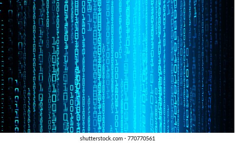 binary circuit board future technology, blue cyber security concept background, abstract hi speed digital internet.motion move blur. pixel vector