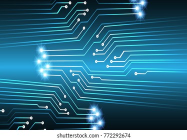 binary circuit board future technology, blue cyber security concept background, abstract hi speed digital internet.motion move blur. pixel vector