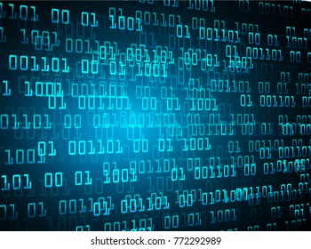 binary circuit board future technology, blue cyber security concept background, abstract hi speed digital internet.motion move blur. pixel vector