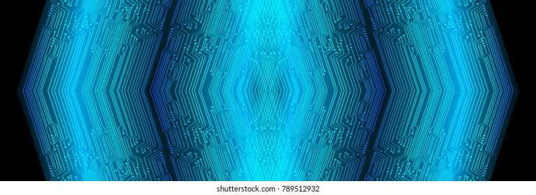 binary circuit board future technology, blue cyber security concept background, abstract hi speed digital internet.motion move blur. pixel vector