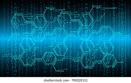 binary circuit board future technology, blue cyber security concept background, abstract hi speed digital internet.motion move blur. pixel vector