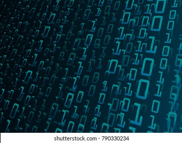 binary circuit board future technology, blue cyber security concept background, abstract hi speed digital internet.motion move blur. pixel vector