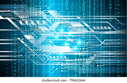 binary circuit board future technology, blue cyber security concept background, abstract hi speed digital internet.motion move blur. pixel vector