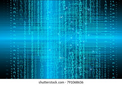 binary circuit board future technology, blue cyber security concept background, abstract hi speed digital internet.motion move blur. pixel vector