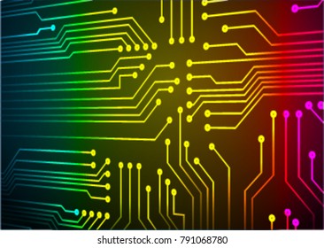 binary circuit board future technology, blue red yellow cyber security concept background, abstract hi speed digital internet.motion move blur. pixel vector