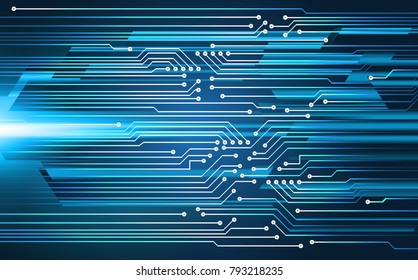 Binary circuit board future technology, blue cyber security concept background, abstract hi speed digital internet. Motion move blur.