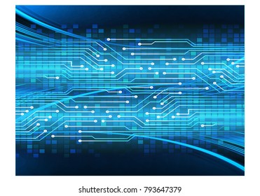 binary circuit board future technology, blue cyber security concept background, abstract hi speed digital internet.motion move blur. world map vector