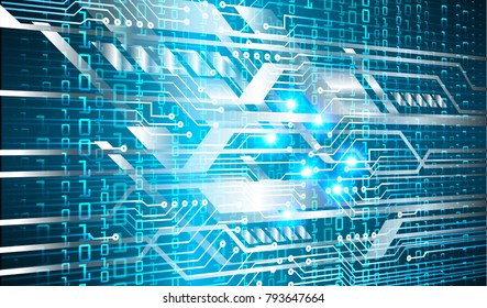 binary circuit board future technology, blue cyber security concept background, abstract hi speed digital internet.motion move blur. world map vector