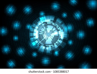 binary circuit board future technology,cyber security concept background, .motion move blur. Circle pixel vector,digital business , vector tech circle and technology background.