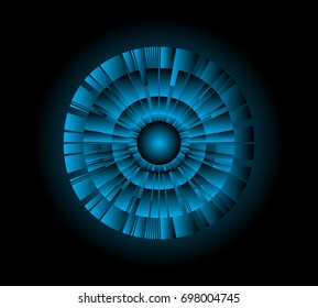 binary circuit future technology, blue eye cyber security concept background, abstract hi speed digital internet.motion move blur. pixel.
