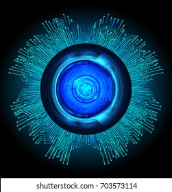 binary circuit future technology, blue eye cyber security concept background, abstract hi speed digital internet.