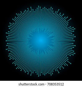 binary circuit future technology, blue cyber security concept background, abstract hi speed digital internet.motion move. Sound waves oscillating
