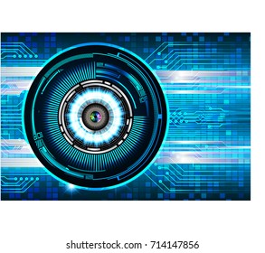 binary circuit future technology, blue eye cyber security concept background, abstract hi speed digital internet.motion move blur. pixel vector