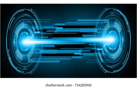 binary circuit future technology, blue cyber security concept background, abstract hi speed digital internet.motion move blur. pixel vector