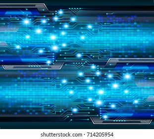 binary circuit future technology, blue cyber security concept background, abstract hi speed digital internet.motion move blur. pixel vector