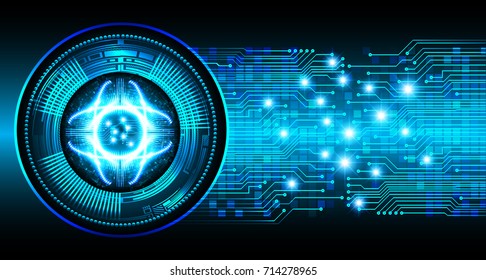 binary circuit future technology, blue eye cyber security concept background, abstract hi speed digital internet.motion move blur. pixel vector