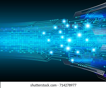 binary circuit future technology, blue cyber security concept background, abstract hi speed digital internet.motion move blur. pixel vector