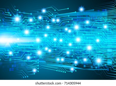 binary circuit future technology, blue cyber security concept background, abstract hi speed digital internet.motion move blur. pixel vector